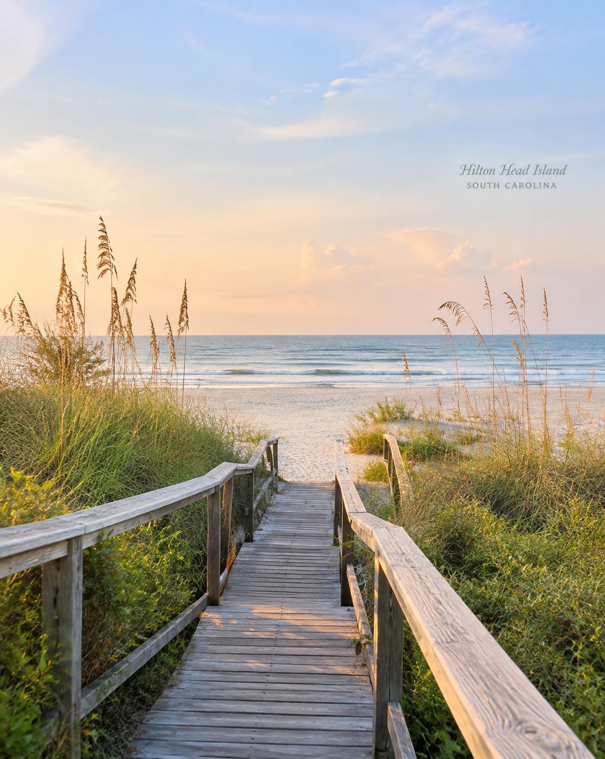 Boardwalk through the dunes to the beach